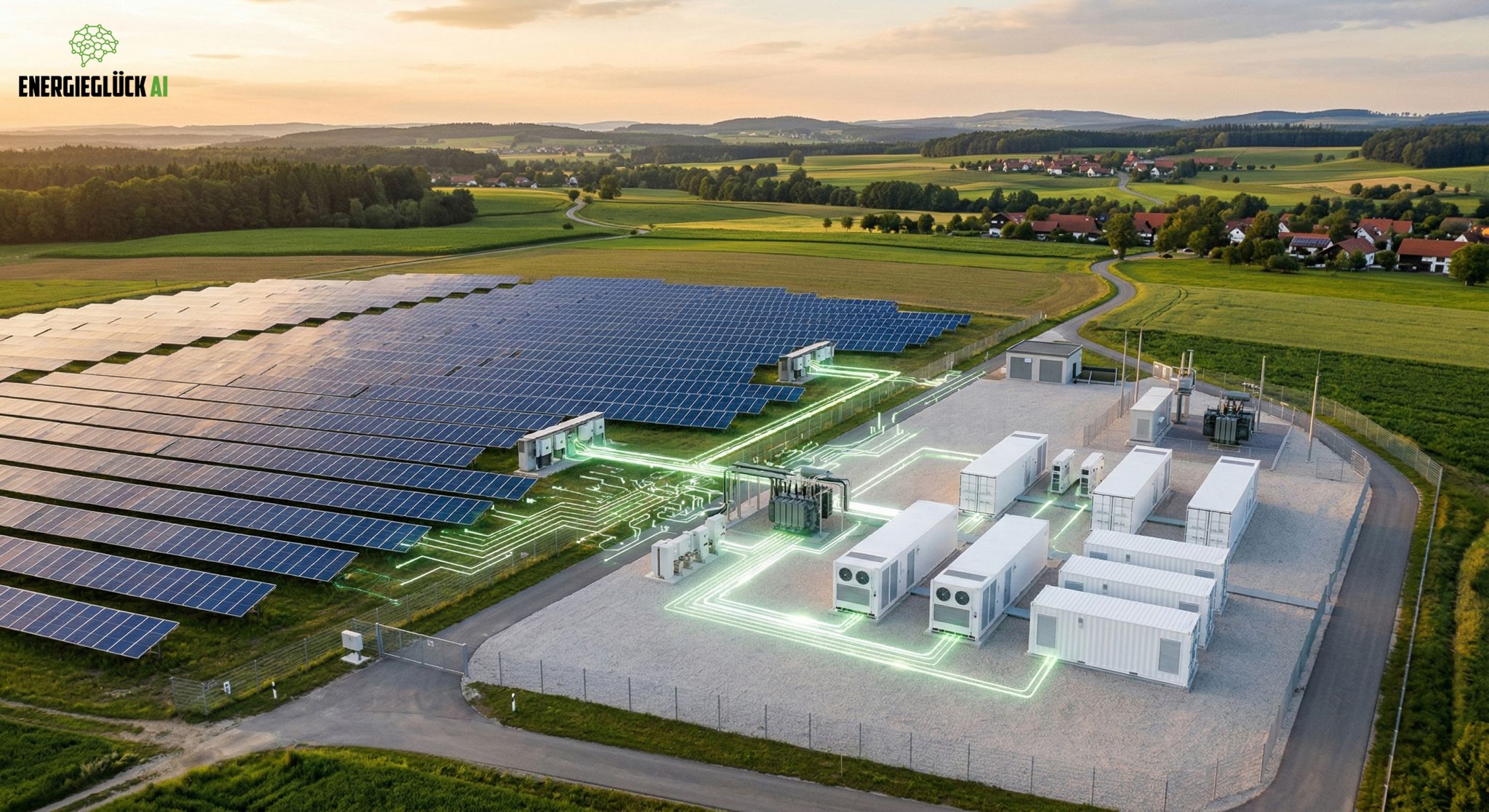 Photovoltaik und Batteriespeicher mit Energieglück AI Logo